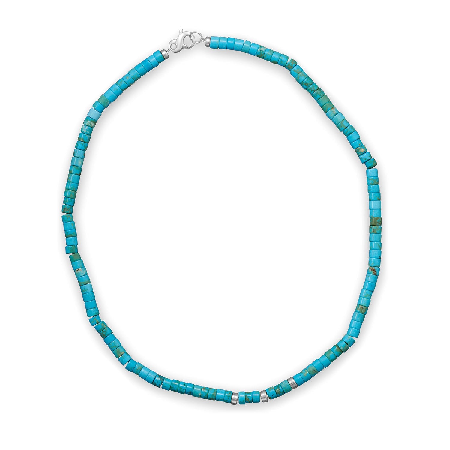 21" Reconstituted Turquoise Heishi Bead Necklace