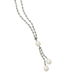 Labradorite Necklace with Cultured Freshwater Pearl Drop