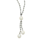 Labradorite Necklace with Cultured Freshwater Pearl Drop