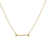 16" + 2" 14 Karat Gold Plated Arrow Design Necklace