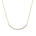 18" + 2" 14 Karat Gold Plated Curved CZ Bar Necklace