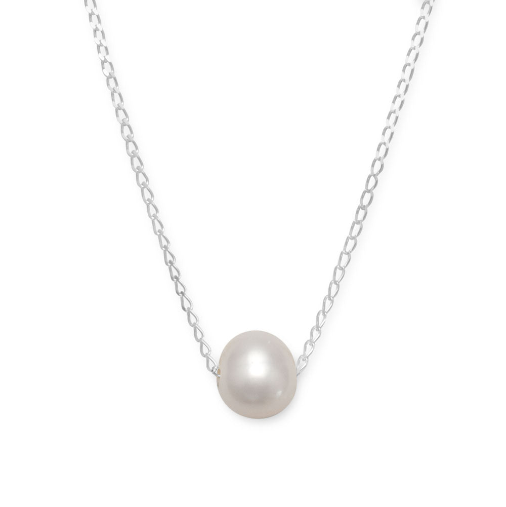 16" + 2" Floating Cultured Freshwater Pearl Necklace