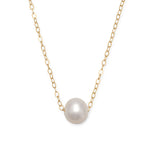 16" + 2" Gold Filled Floating Cultured Freshwater Pearl Necklace