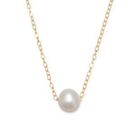 16" + 2" Gold Filled Floating Cultured Freshwater Pearl Necklace