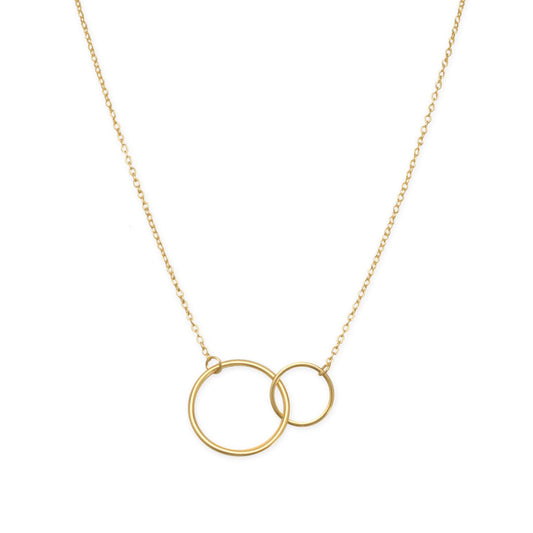 16" + 2" 14 Karat Gold Plated Circle Link Necklace