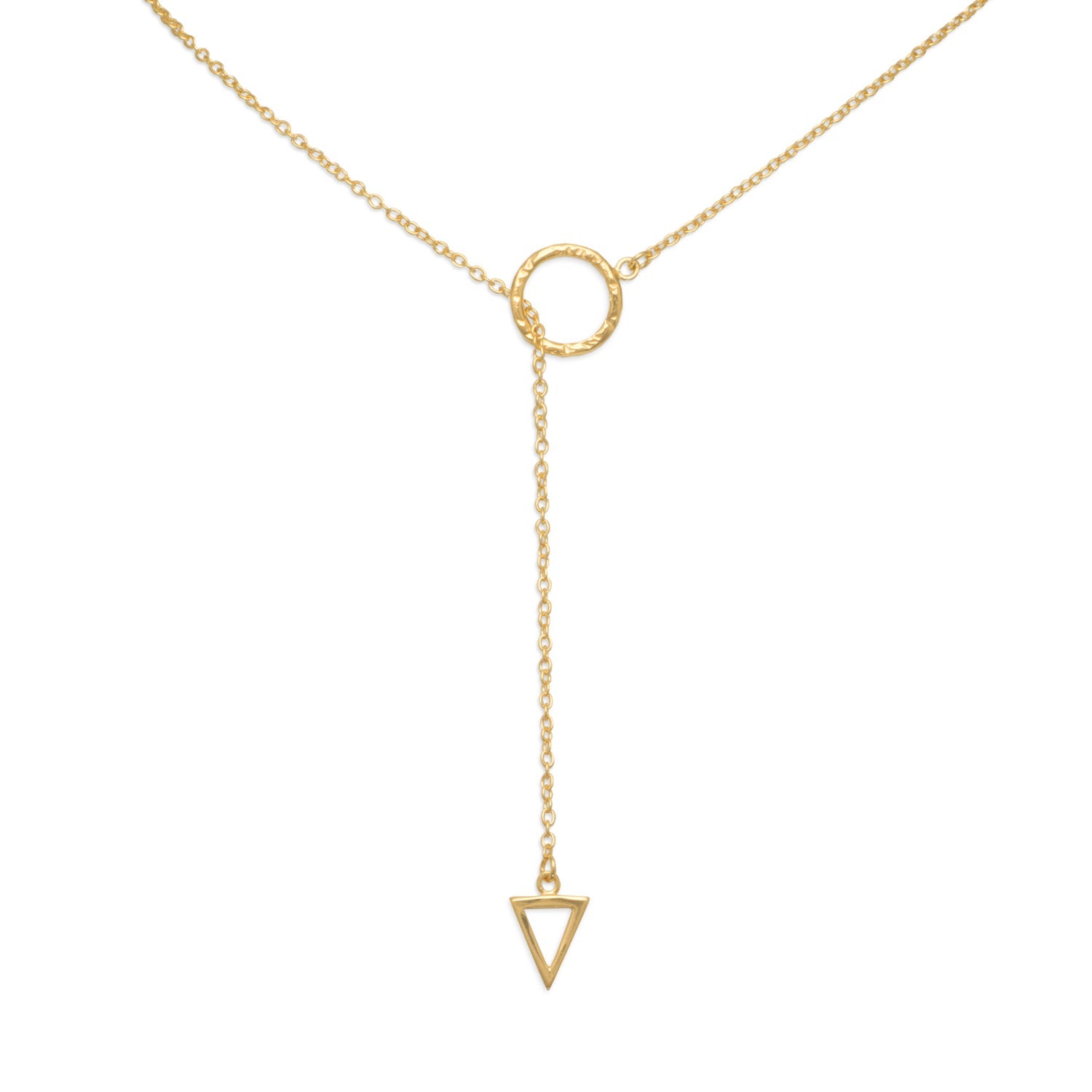24" 14 Karat Gold Plated Multishape Lariat Necklace