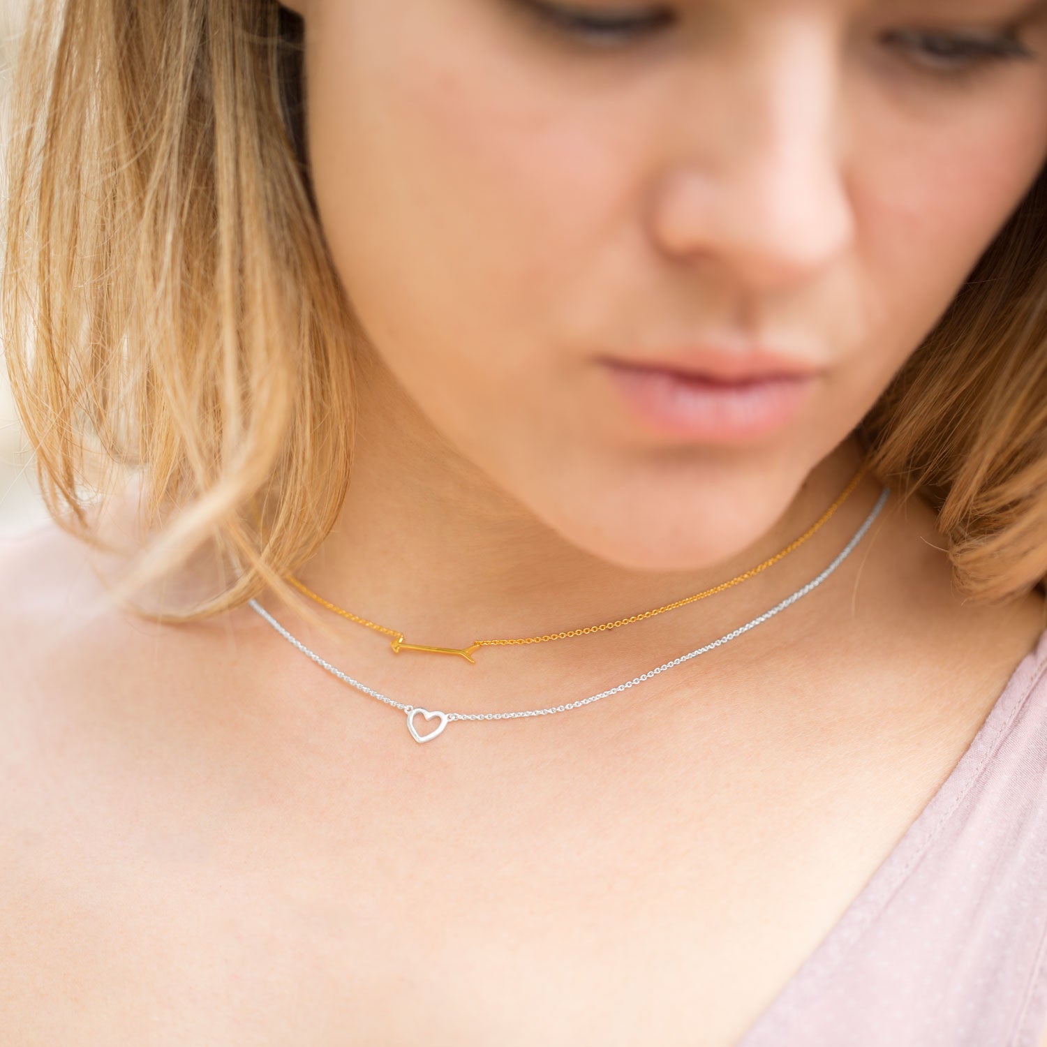 Matte Cutout Heart Necklace