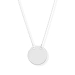 Polished Round Engravable Disc Necklace