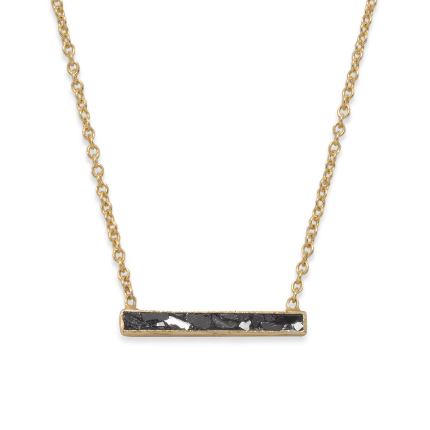 14 Karat Gold Plated Diamond Chip Necklace