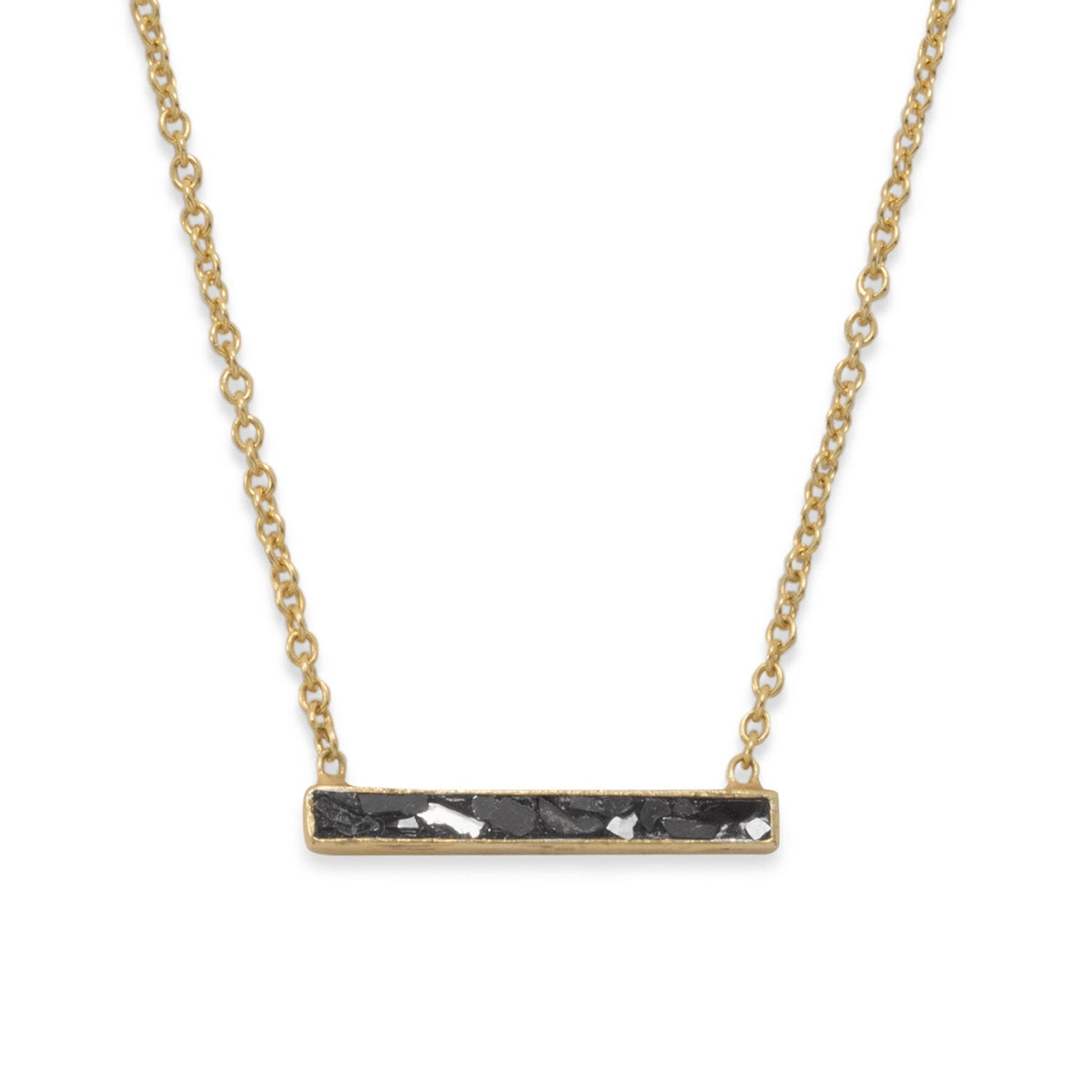 14 Karat Gold Plated Diamond Chip Necklace