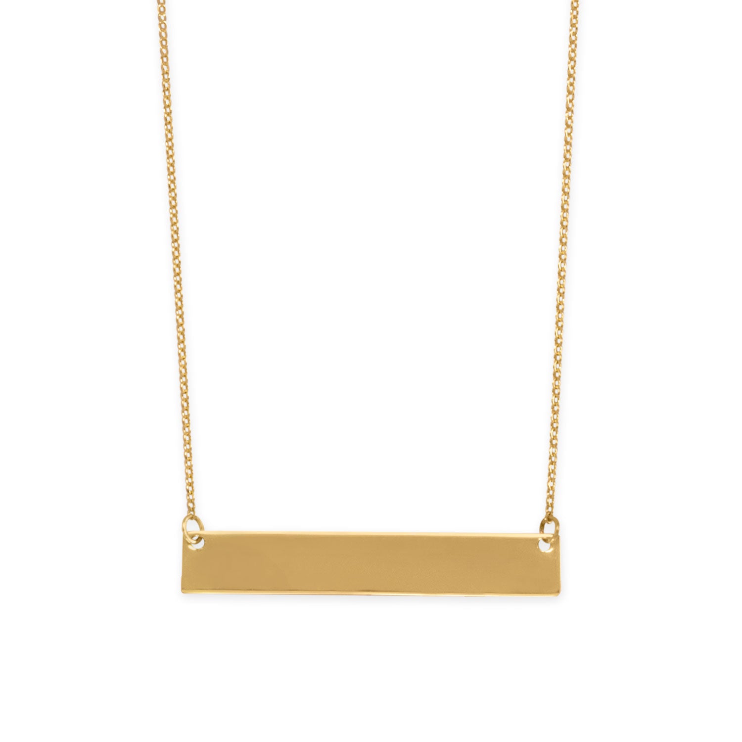 14 Karat Gold Plated Engravable Bar Necklace