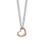 Two Tone Double Strand Open Heart Necklace