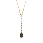 14 Karat Gold Plated Labradorite Drop Necklace
