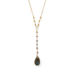 14 Karat Gold Plated Labradorite Drop Necklace