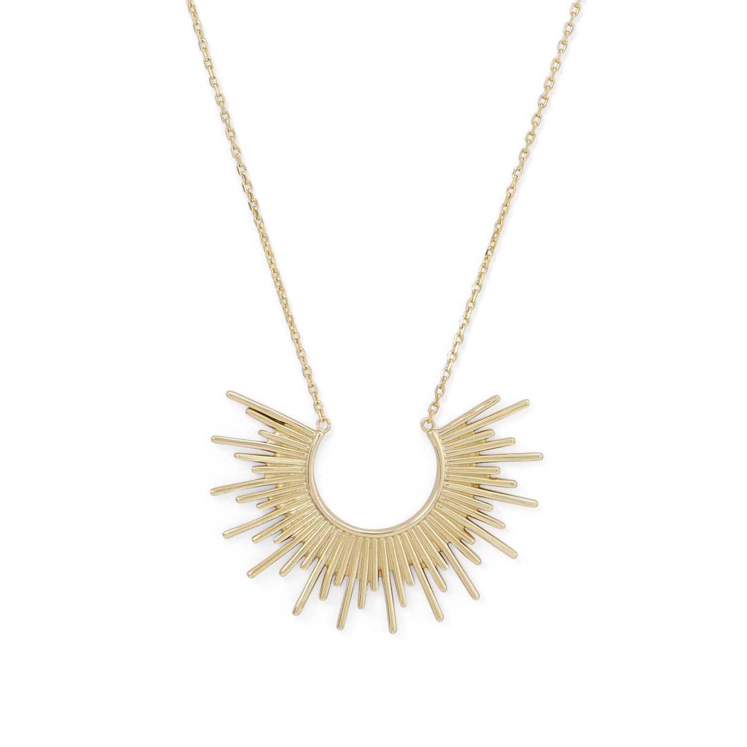 "Shine On!" 14 Karat Gold Plated Sunburst Necklace