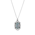 Oxidized Rope Design Ancient Roman Glass Necklace