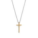 Two Tone Cross Necklace