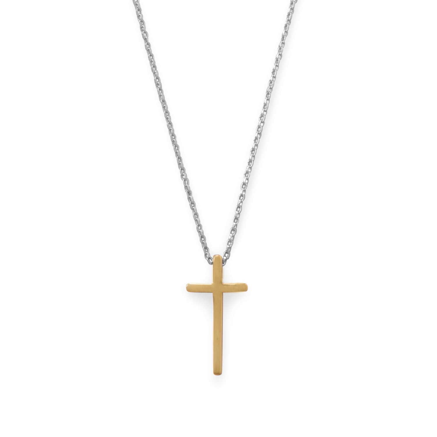 Two Tone Cross Necklace