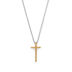 Two Tone Cross Necklace