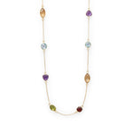 Multi Stone Madness! 25" 14 Karat Gold Plated Multi Stone Necklace
