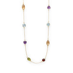 Multi Stone Madness! 25" 14 Karat Gold Plated Multi Stone Necklace
