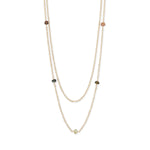 Two Strand 14 Karat Gold Plated Tourmaline Necklace