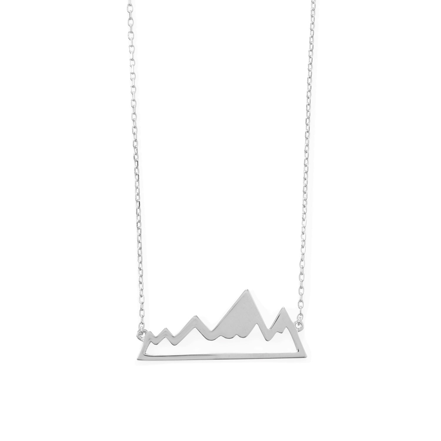 Peak of Fashion! Rhodium Plated Mountain Range Necklace