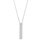 16" + 2" Sterling Silver Vertical Bar Drop Necklace