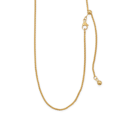 Adjustable Gold Filled French Wheat Chain