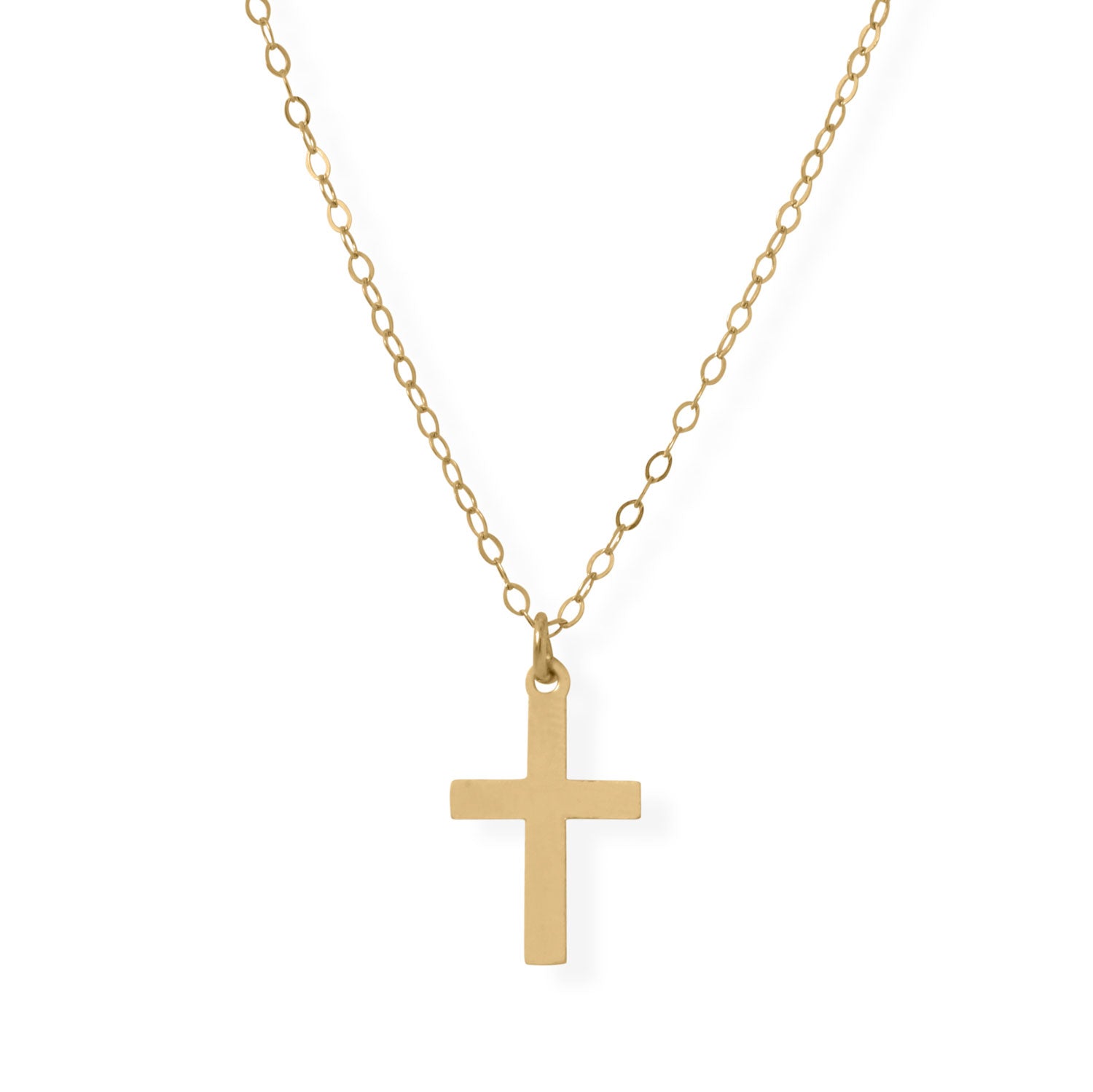 13"+1" Gold-Filled Cross Charm Necklace