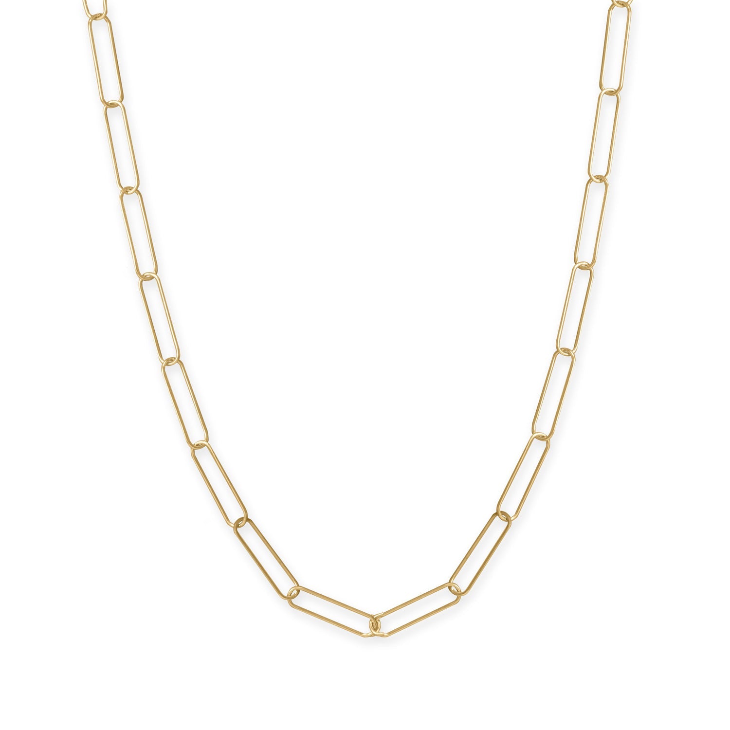 21" 14 Karat Gold Plated Paperclip Chain Necklace