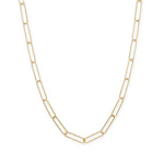 21" 14 Karat Gold Plated Paperclip Chain Necklace