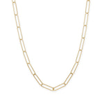 21" 14 Karat Gold Plated Paperclip Chain Necklace