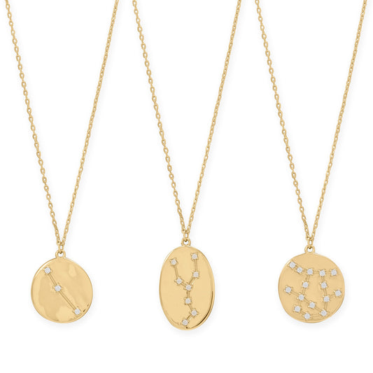 Cosmic Constellations! 16" + 2" Zodiac Coin Necklace (All Signs)