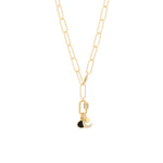 14 Karat Gold Plated Pear Black Onyx Charm
