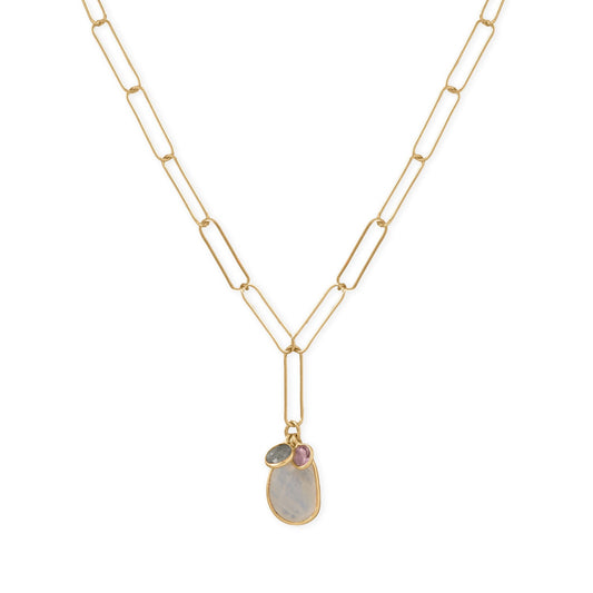 20" 14 Karat Gold Plated Charm Drop Necklace