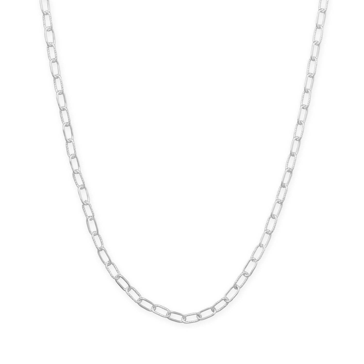 18" Smooth and Textured Link Necklace