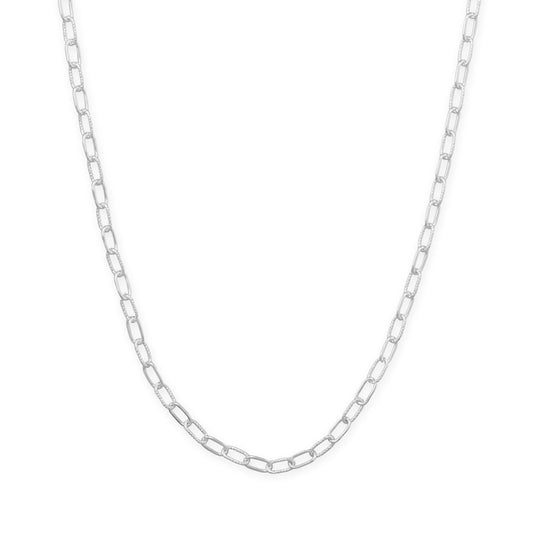 18" Smooth and Textured Link Necklace