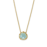 16" + 2" 14 Karat Gold Plated Pear Chalcedony Necklace