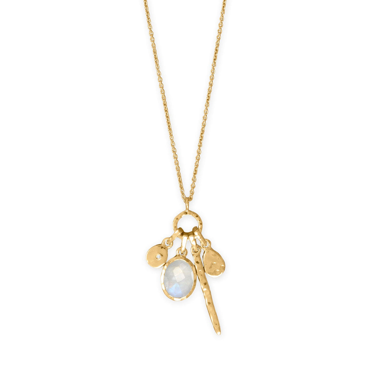 26" + 2" 14 Karat Gold Plated Charm Drop Necklace