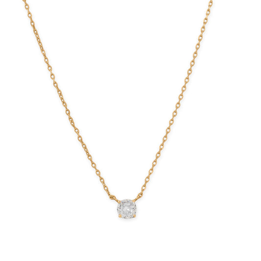 15" + 2" 14 Karat Gold Plated 5mm CZ Necklace