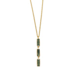 18" + 2" 14 Karat Gold Plated Moss Agate Drop Necklace
