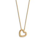 16" + 2" 14 Karat Gold Plated CZ Lined Floating Heart Necklace