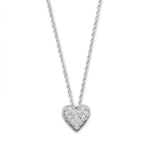 16" + 2" Pave CZ Heart "MOM" Necklace