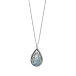 18" Pear Cutout Roman Glass Necklace