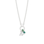 Rhodium Plated CZ Birthstone Wheel Bead Charms (January-December)