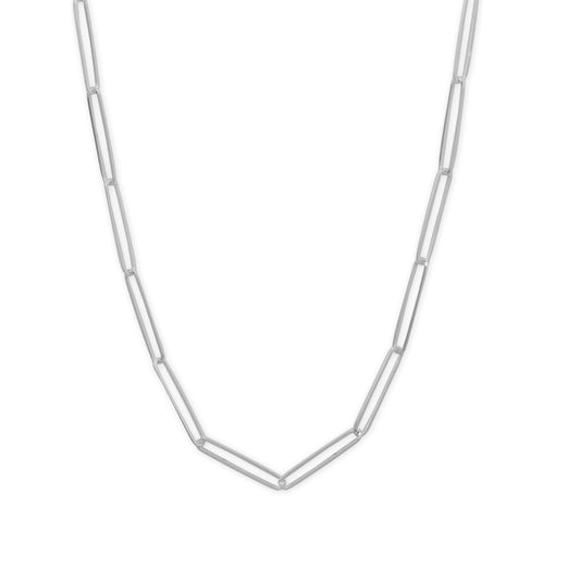 30" Elongated Paperclip Chain Necklace