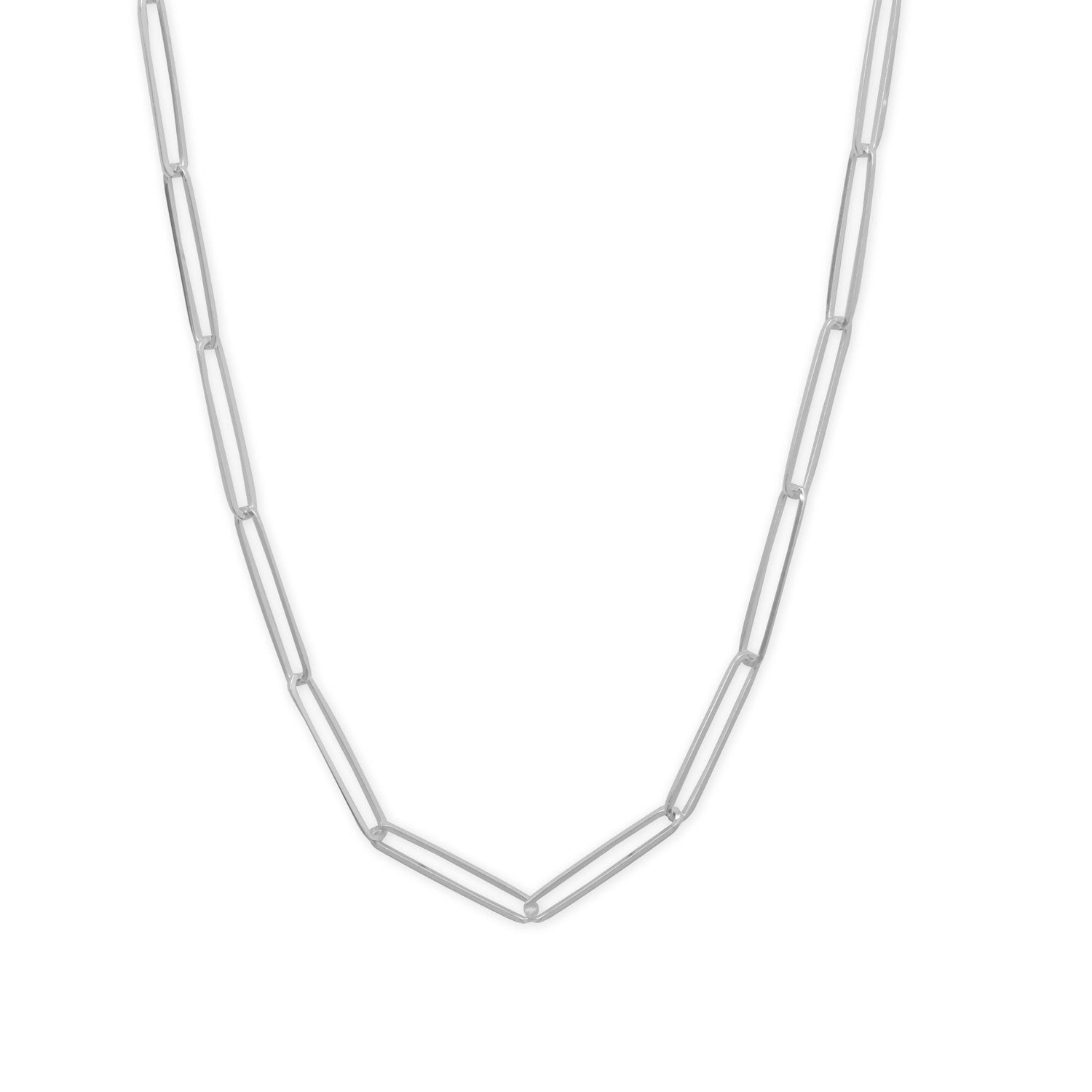 30" Elongated Paperclip Chain Necklace