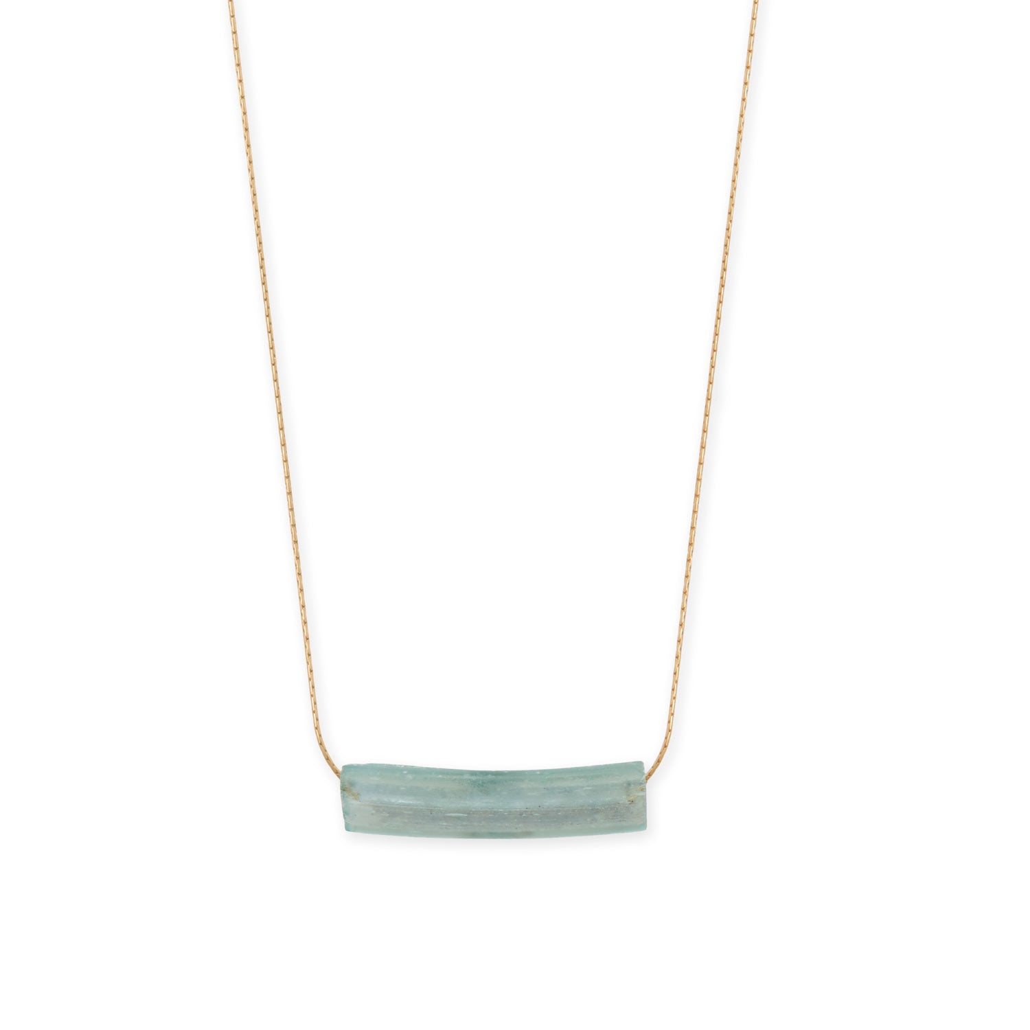 18" Gold Filled Ancient Roman Glass Bar Necklace