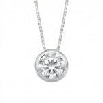 7mm Bezel Set CZ Floating Slide Necklace